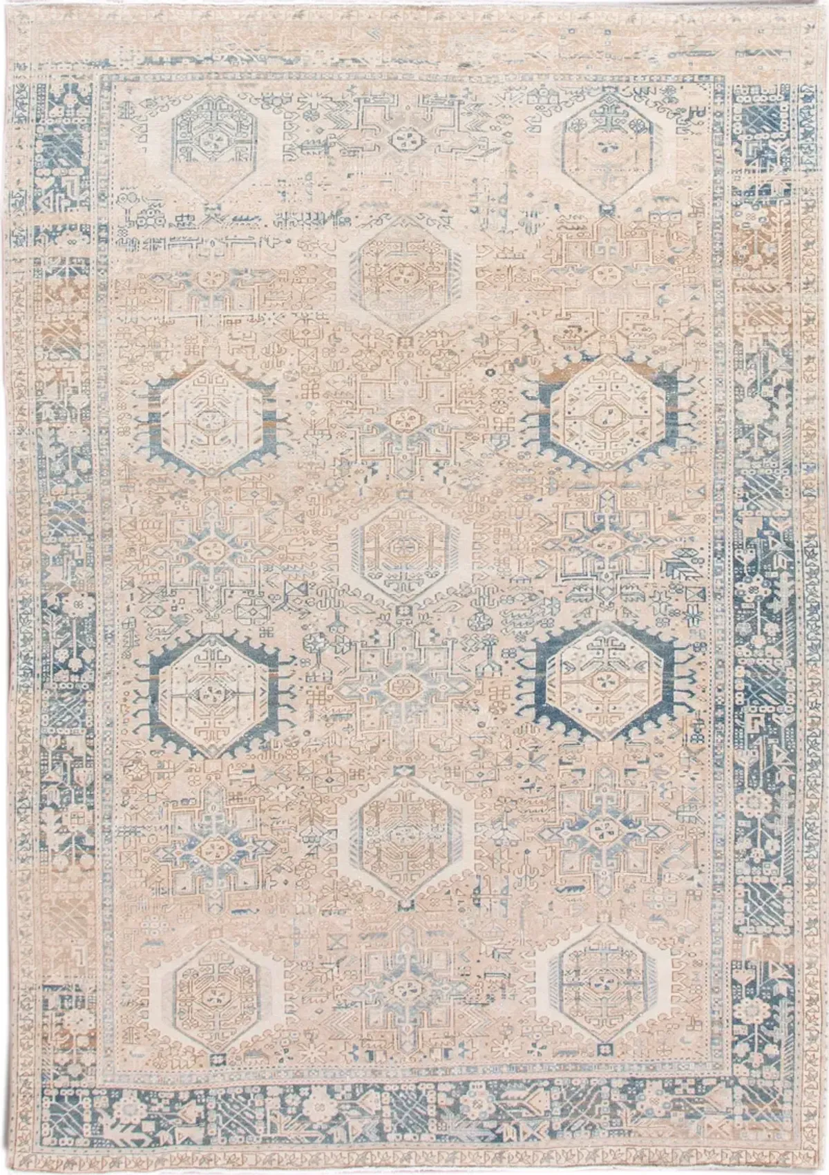 Antique Persian Heriz Rug - Apadana - Blue - Blue