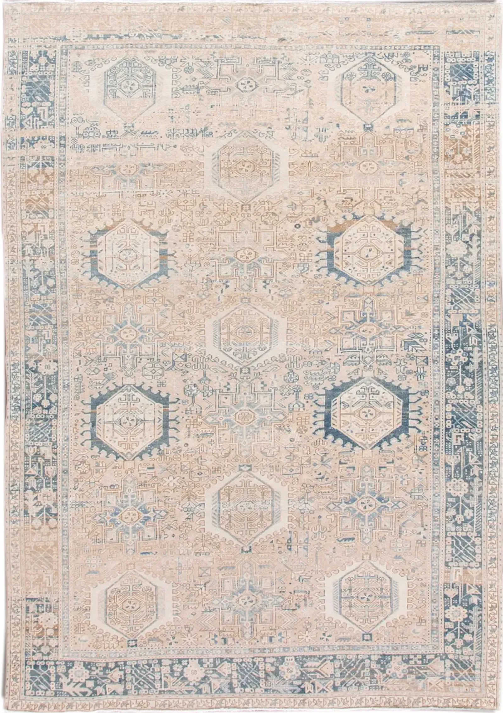 Antique Persian Heriz Rug - Apadana - Blue - Blue