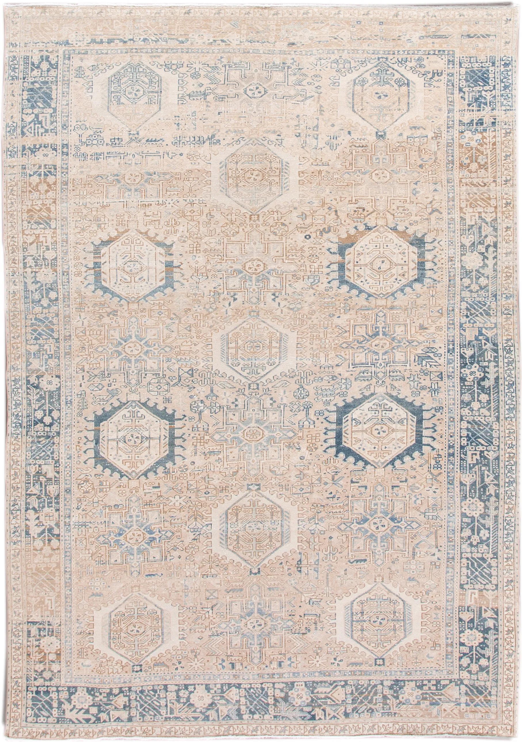 Antique Persian Heriz Rug - Apadana - Blue - Blue