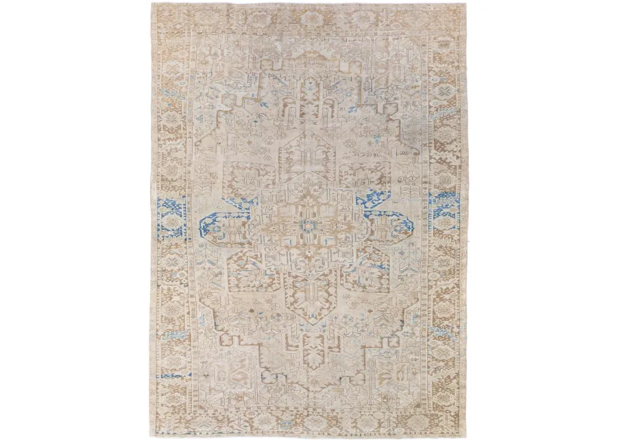 Antique Persian Heriz Rug - Apadana - Beige - Beige