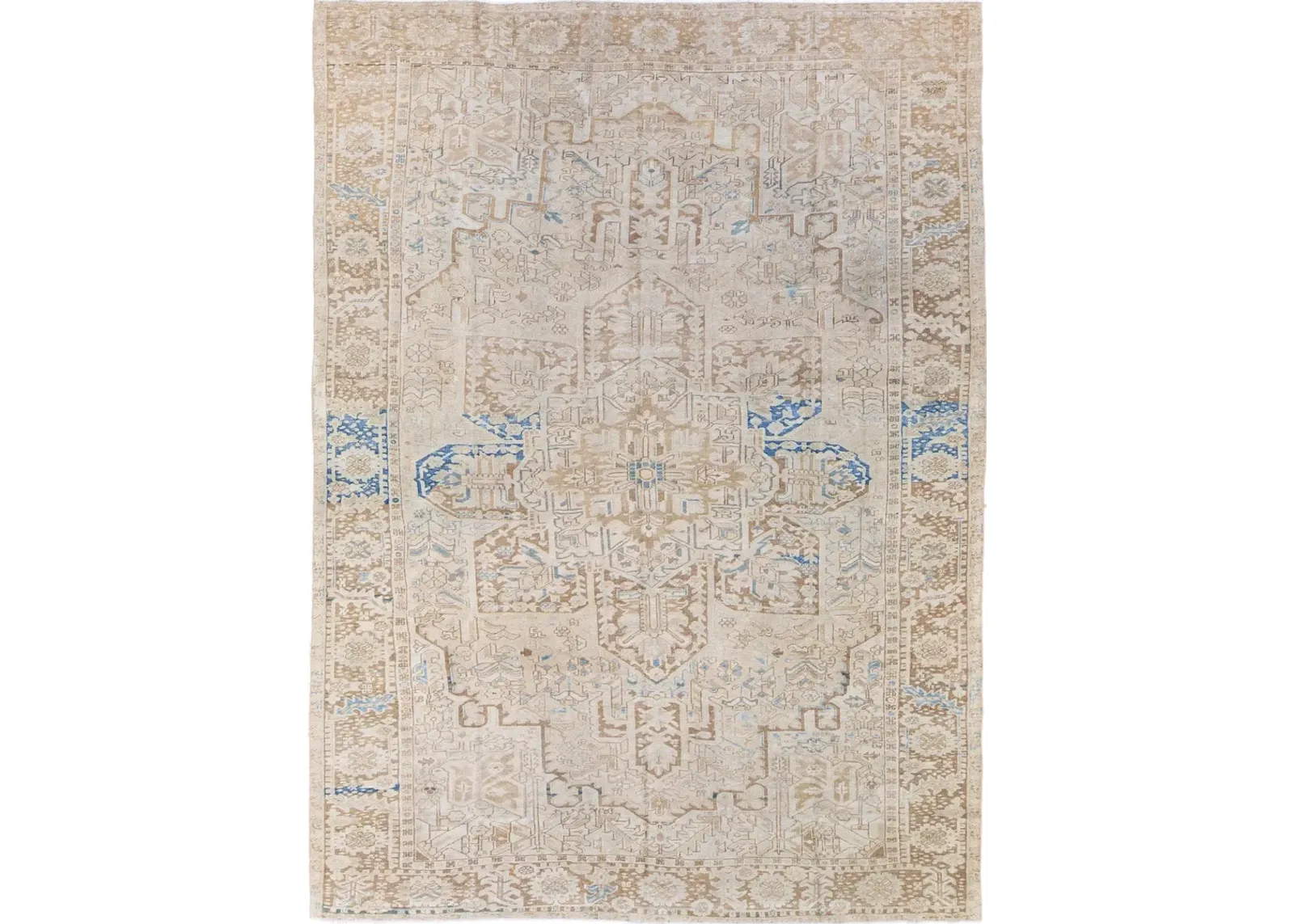 Antique Persian Heriz Rug - Apadana - Beige - Beige