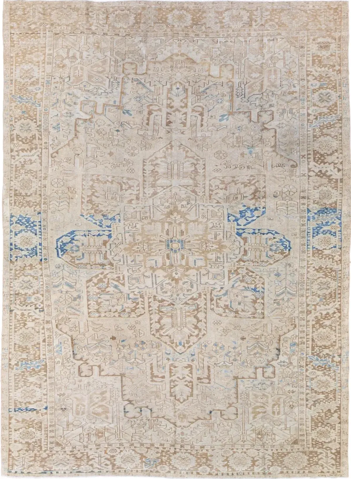 Antique Persian Heriz Rug - Apadana - Beige - Beige