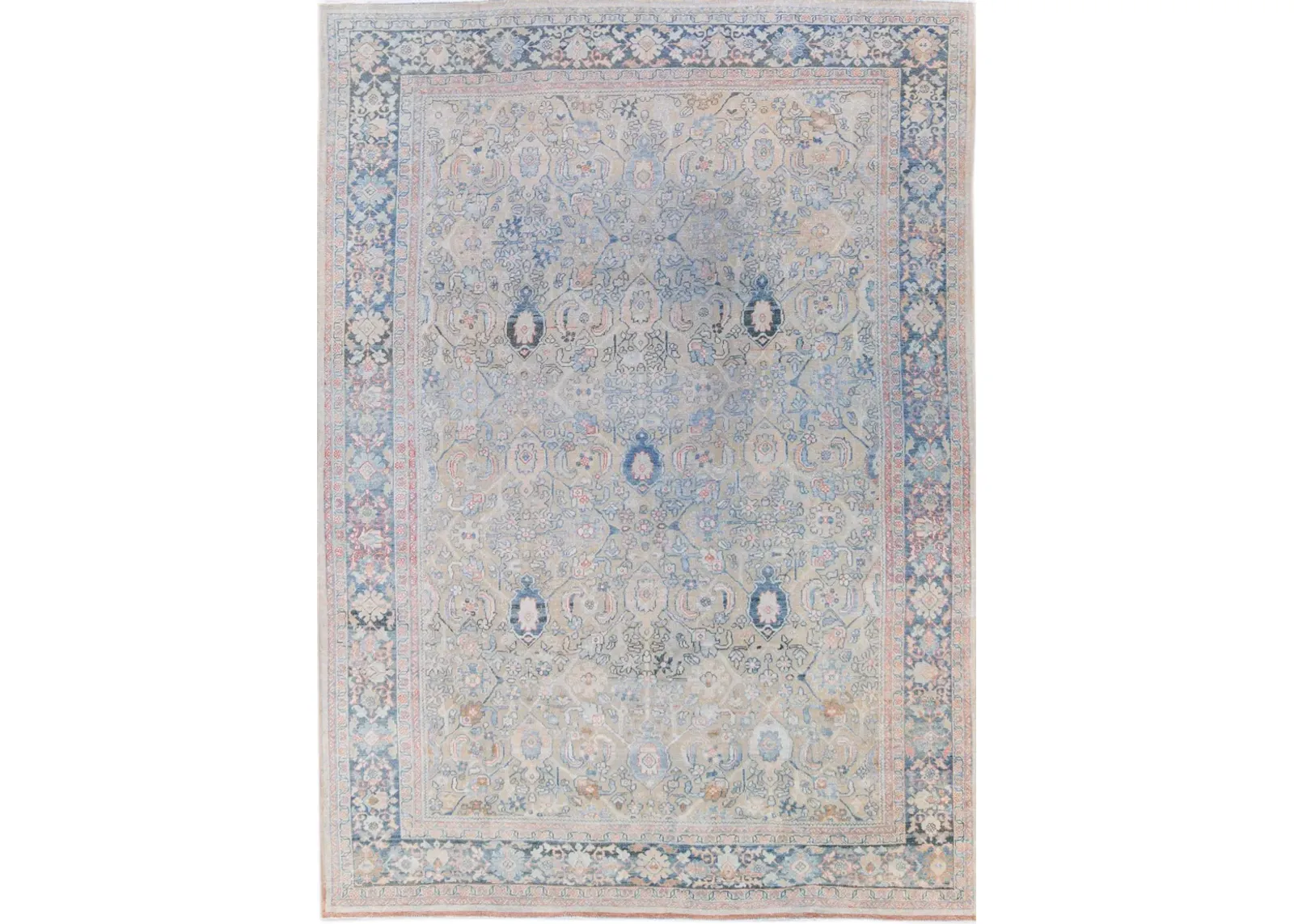 Antique Persian Mahal Rug 9'1" x 12' 5" - Apadana - Blue - Blue