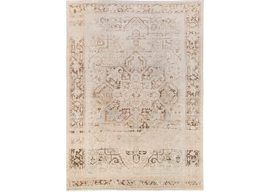 Antique Persian Heriz Rug - Apadana - Beige - Beige