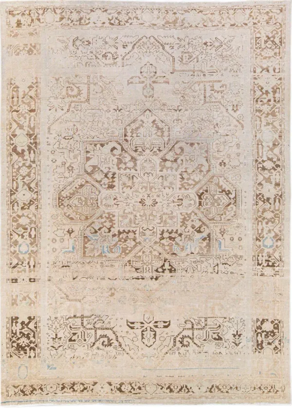 Antique Persian Heriz Rug - Apadana - Beige - Beige