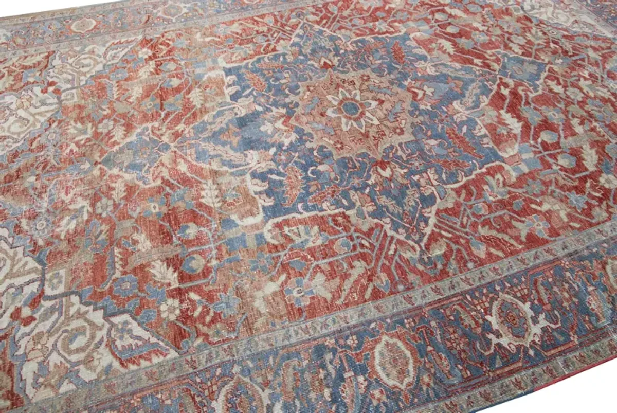 Antique Persian Heriz Rug - Apadana - Red - Red