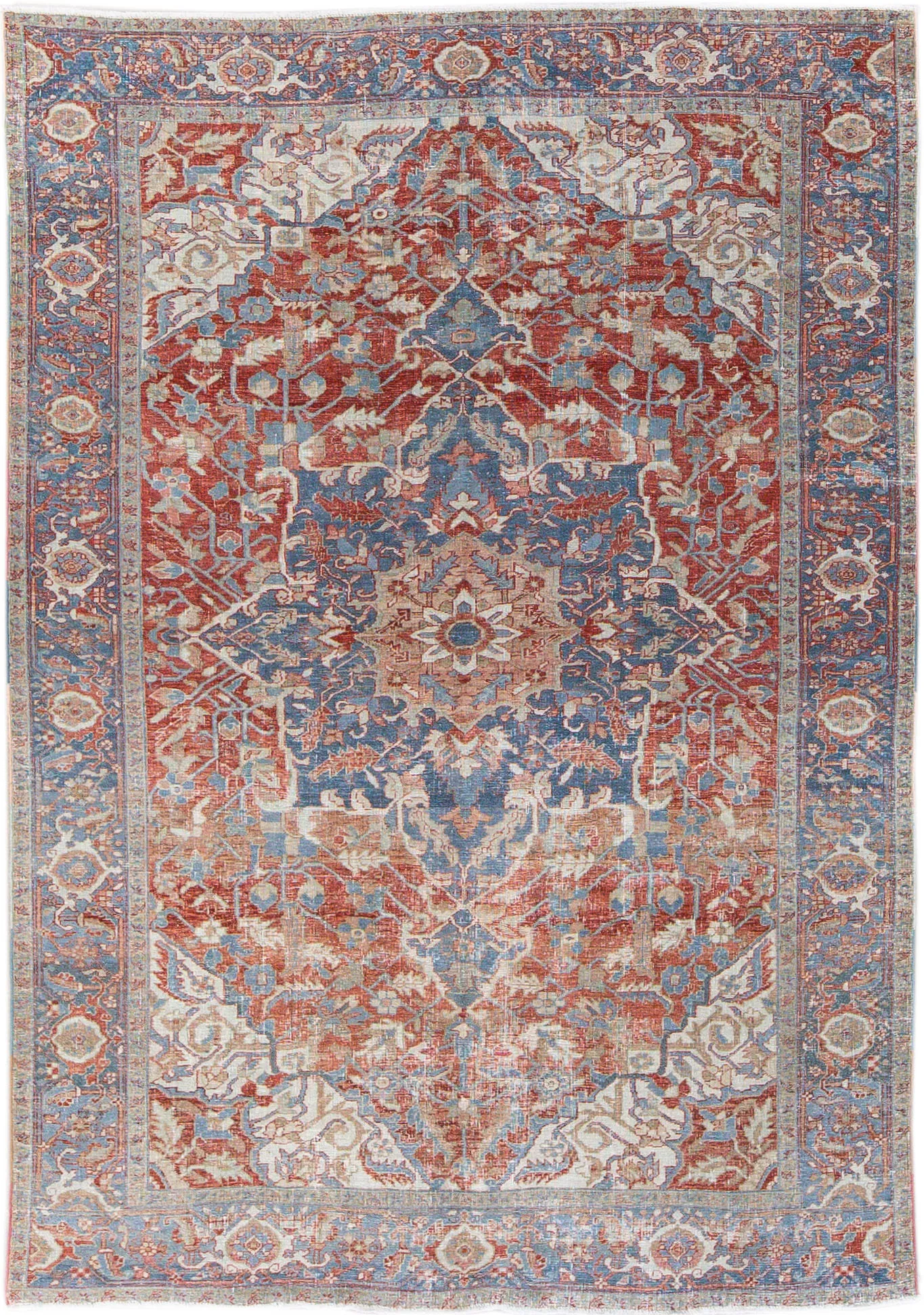 Antique Persian Heriz Rug - Apadana - Red - Red