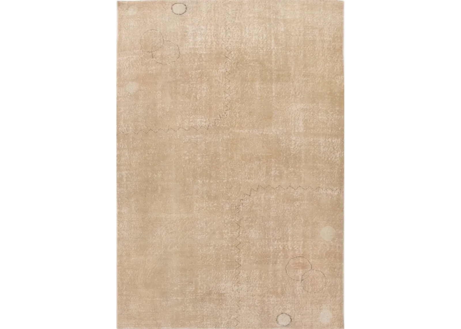 Antique Turkish Minimalism Rug - Apadana - Beige - Beige