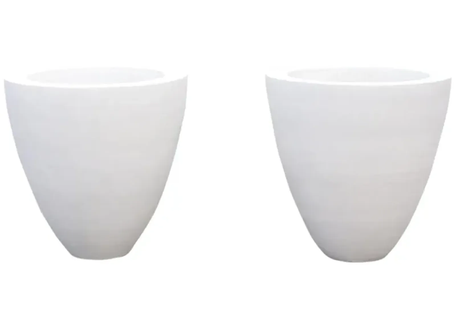 Classic White Round Outdoor Planter - Set of 2 - de-cor - Handcrafted - 25" l x 25" w x 26" h