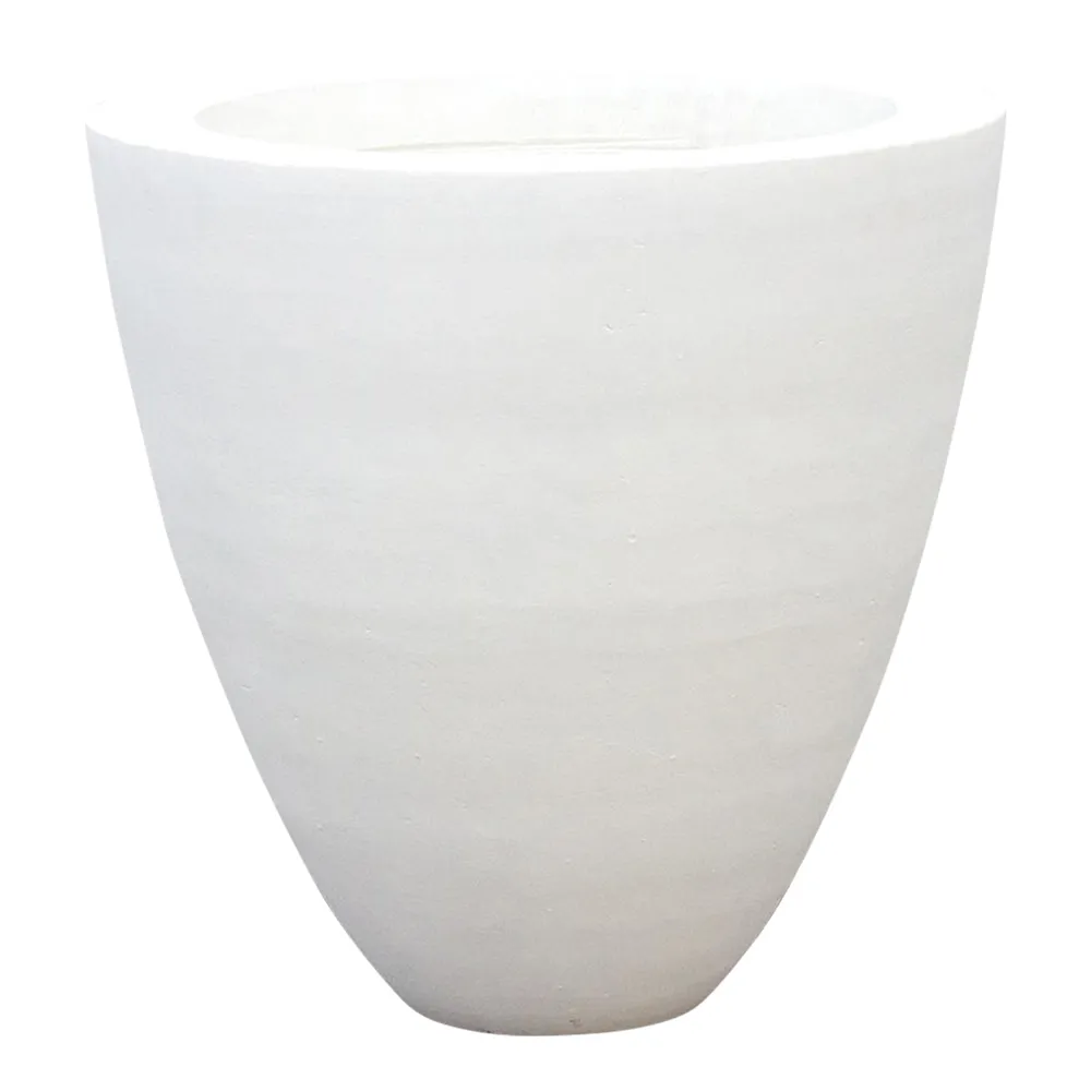 White Dove Round Stone Outdoor Planter - de-cor - Handcrafted - 25" l x 25" w x 26" h