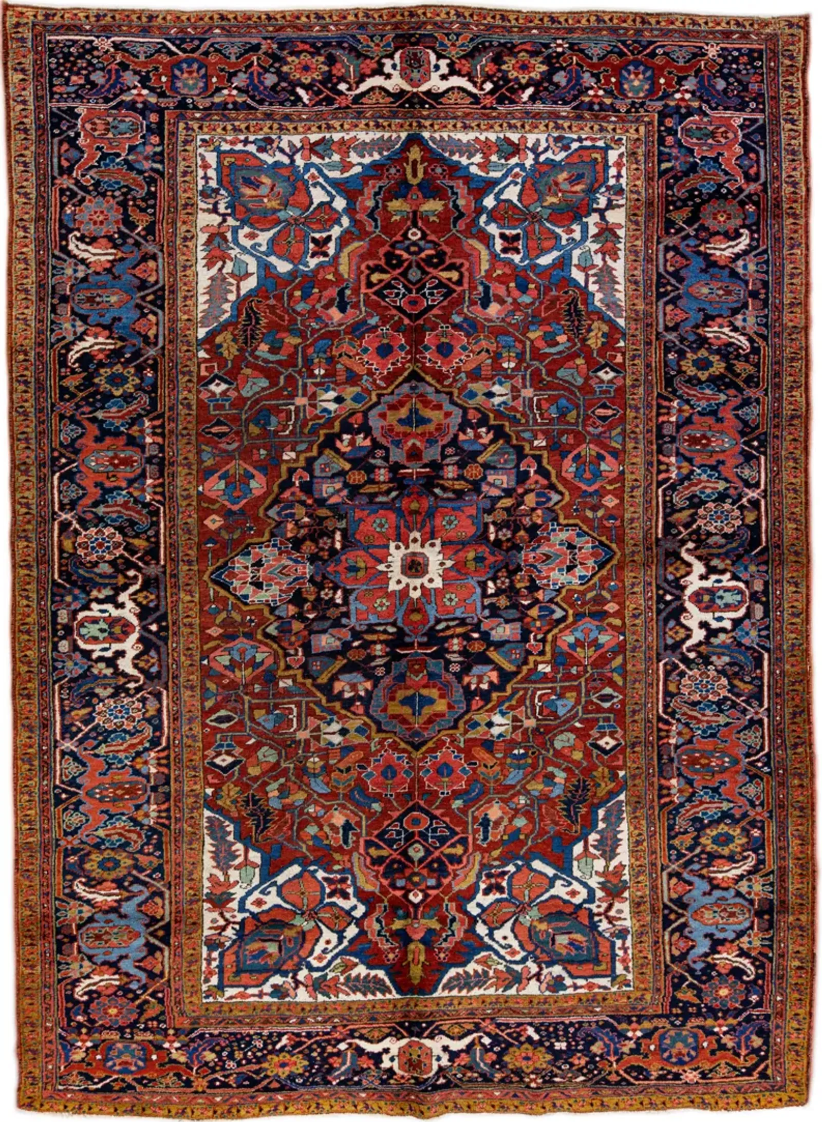 Antique Persian Heriz Rug - Apadana - Red - Red