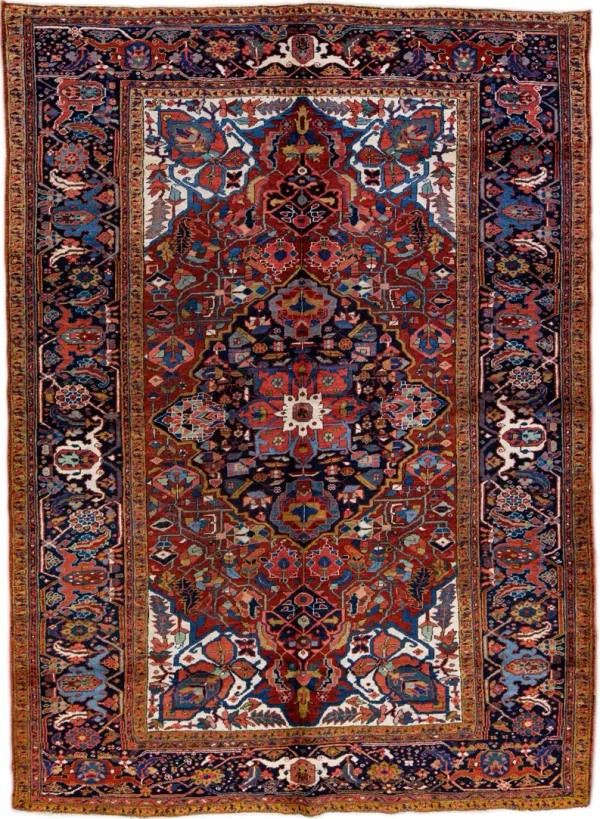 Antique Persian Heriz Rug - Apadana - Red - Red