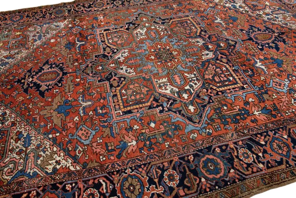 Antique Persian Heriz Rug - Apadana - Red - Red