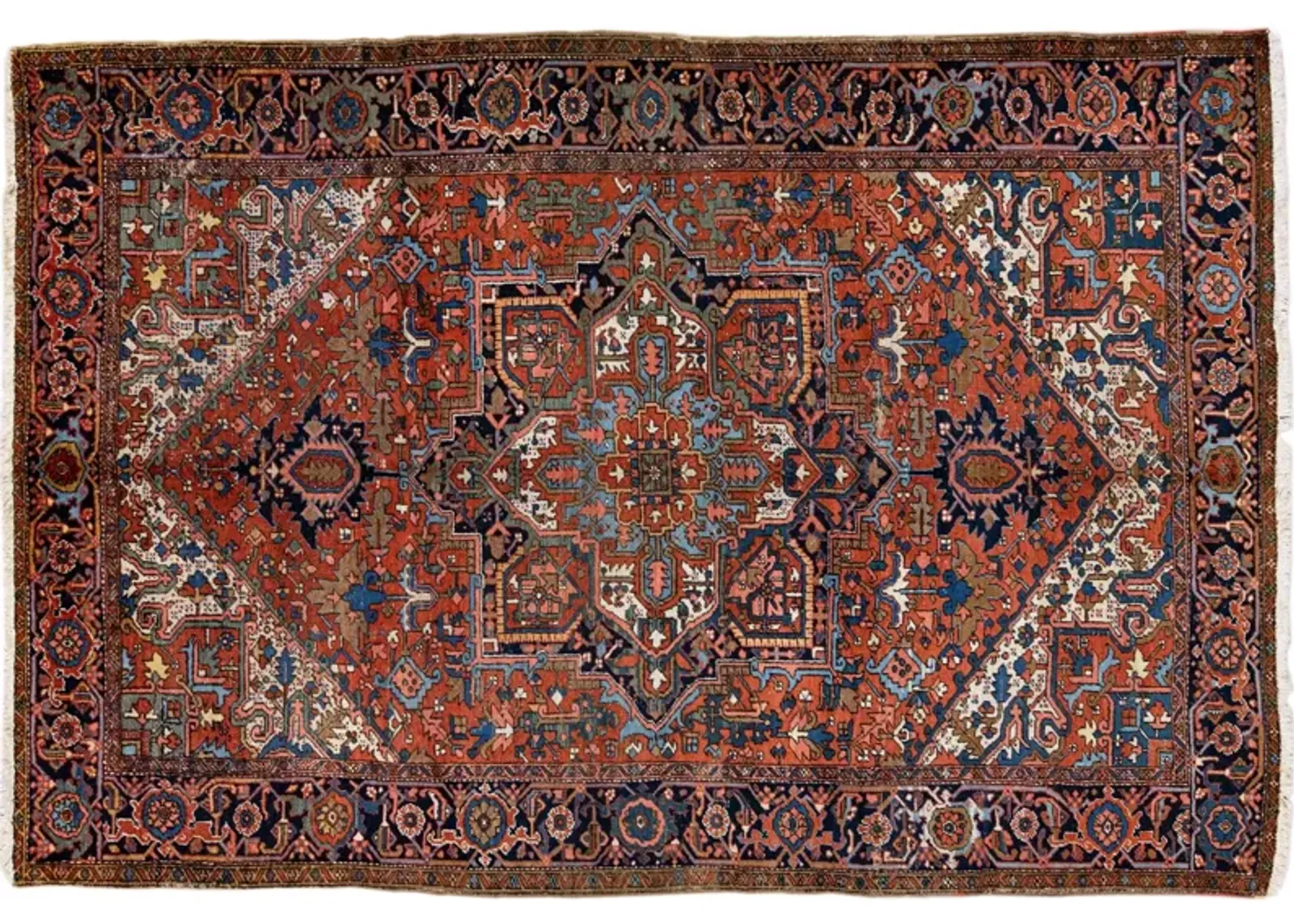 Antique Persian Heriz Rug - Apadana - Red - Red