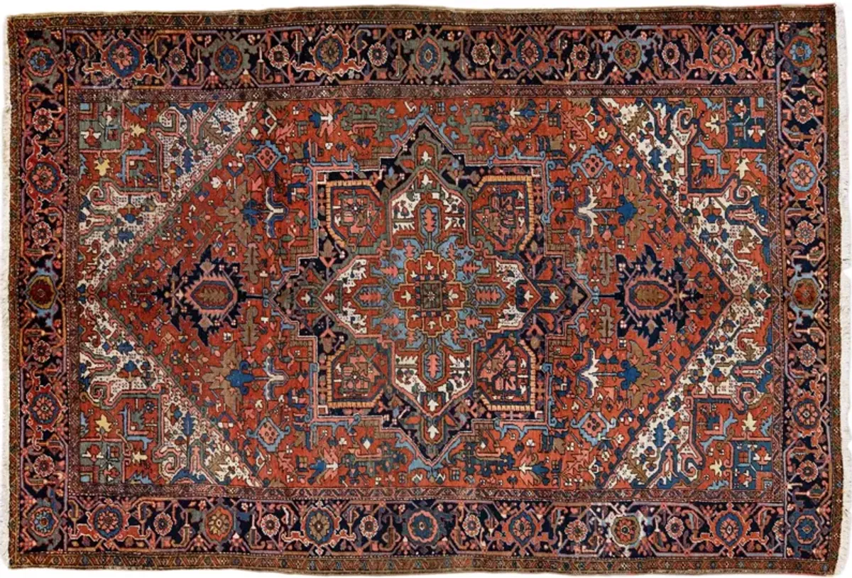 Antique Persian Heriz Rug - Apadana - Red - Red