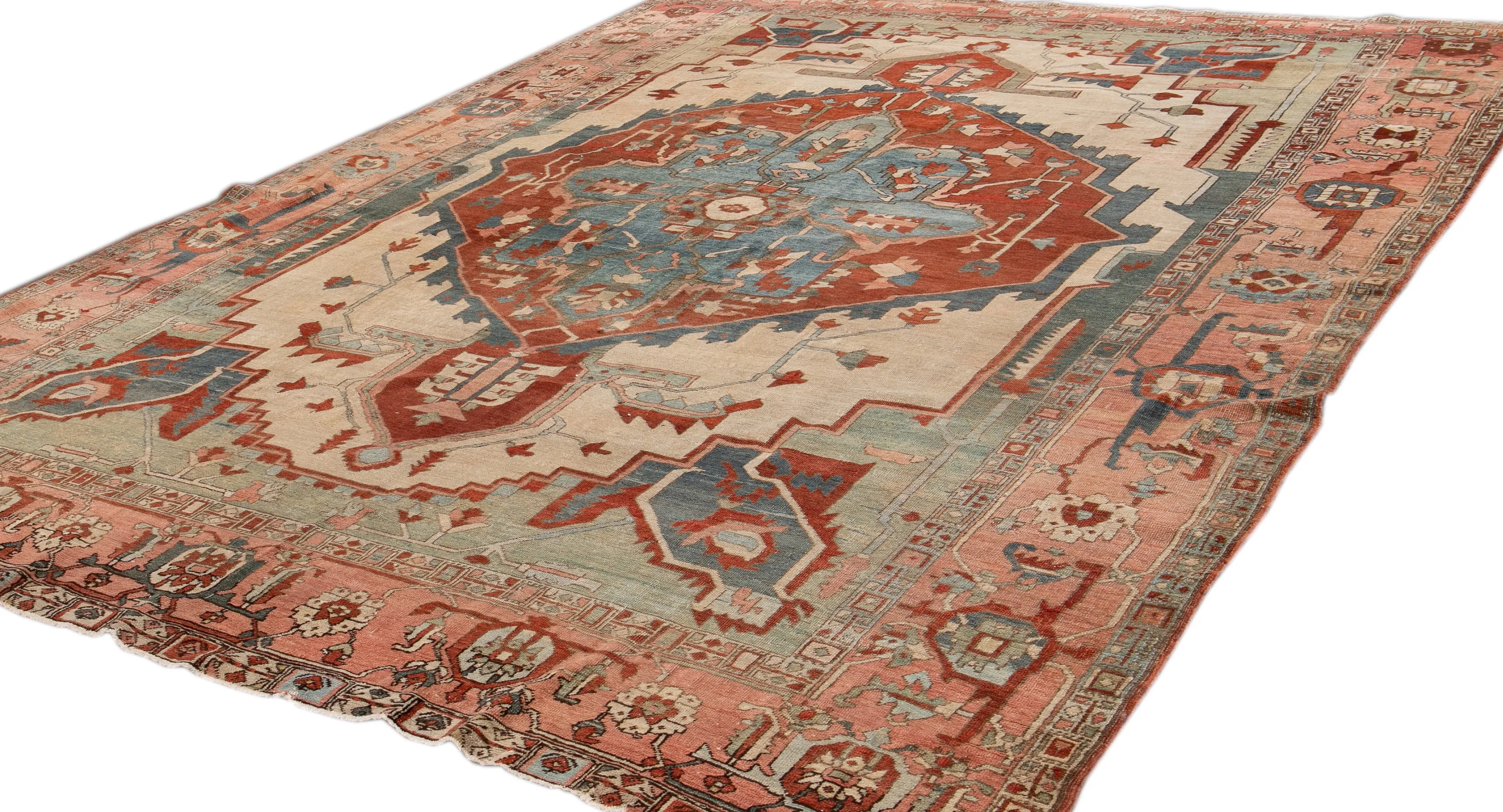 Antique Persian Serapi Rug - Apadana - Red - Red