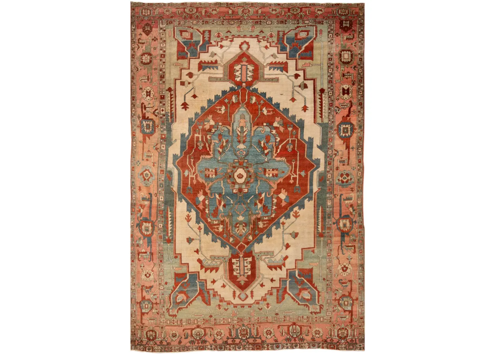 Antique Persian Serapi Rug - Apadana - Red - Red