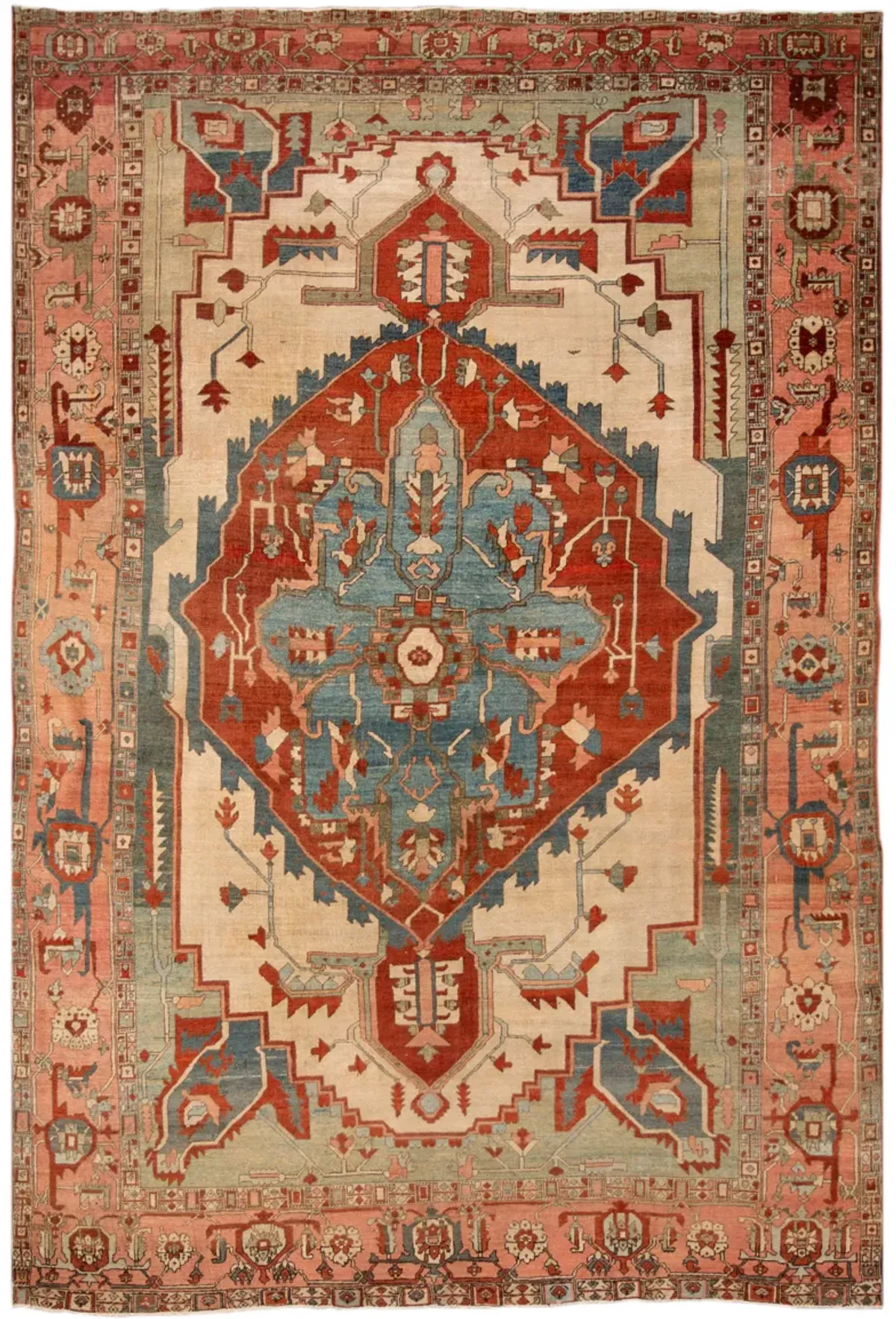 Antique Persian Serapi Rug - Apadana - Red - Red