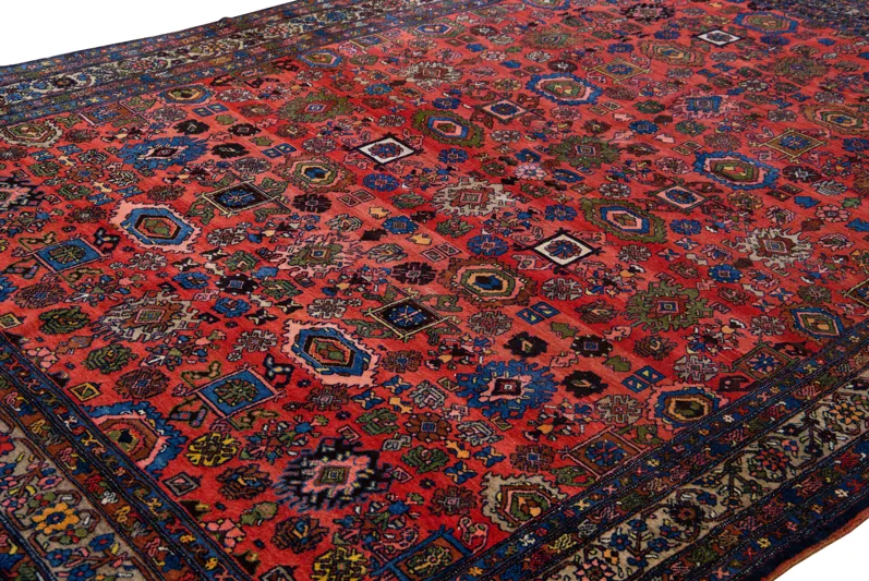 Antique Persian Bidjar Rug - Apadana - Red - Red