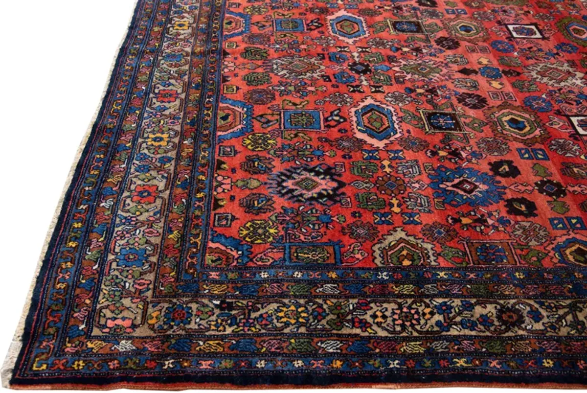 Antique Persian Bidjar Rug - Apadana - Red - Red