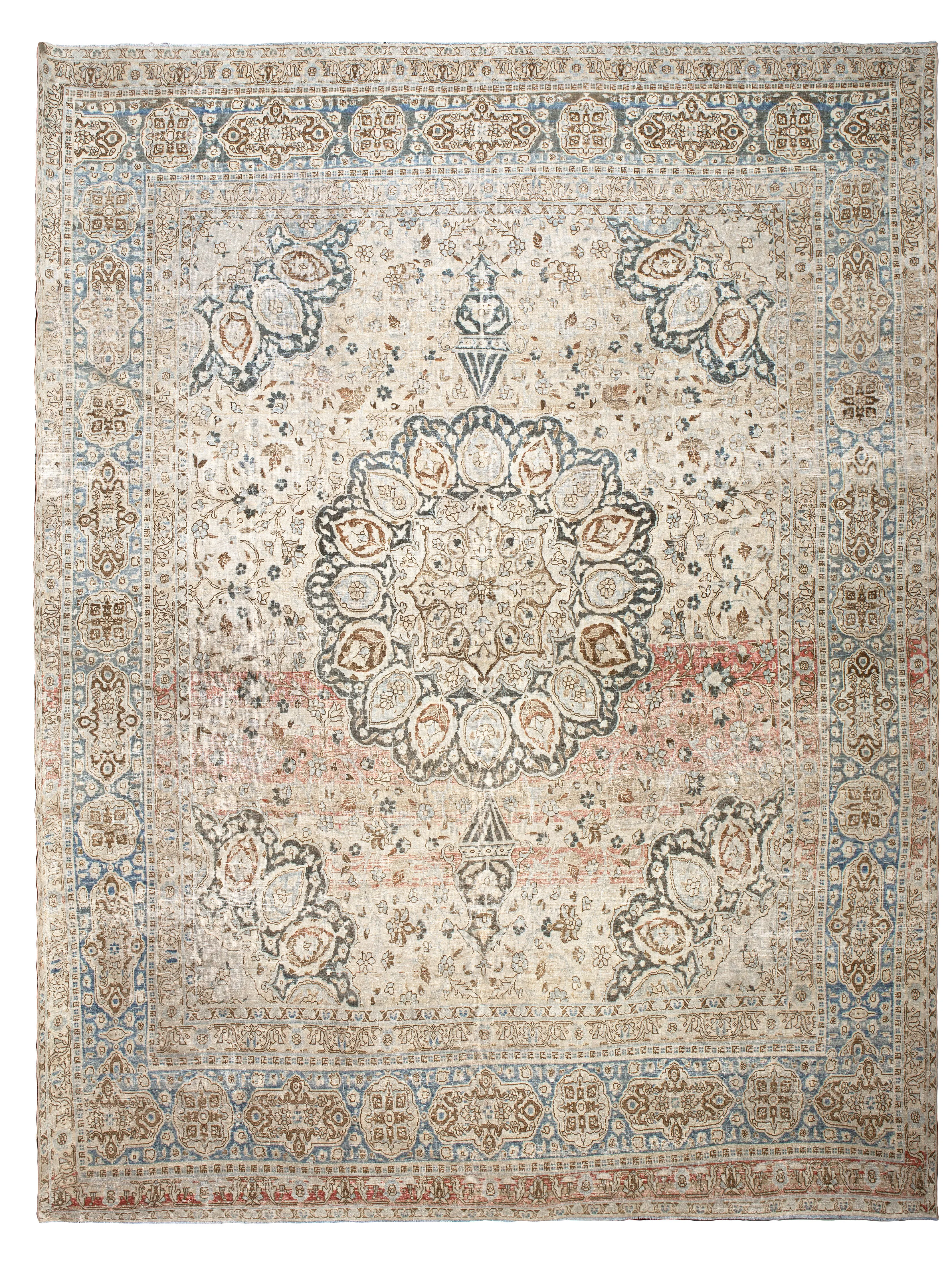 Antique Persian Tabriz Rug - Apadana - Beige - Beige