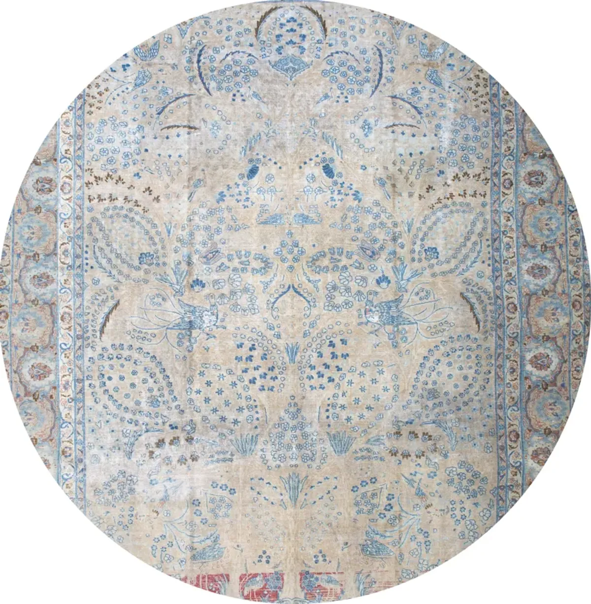 Antique Persian Tabriz Rug - Apadana - Blue - Blue