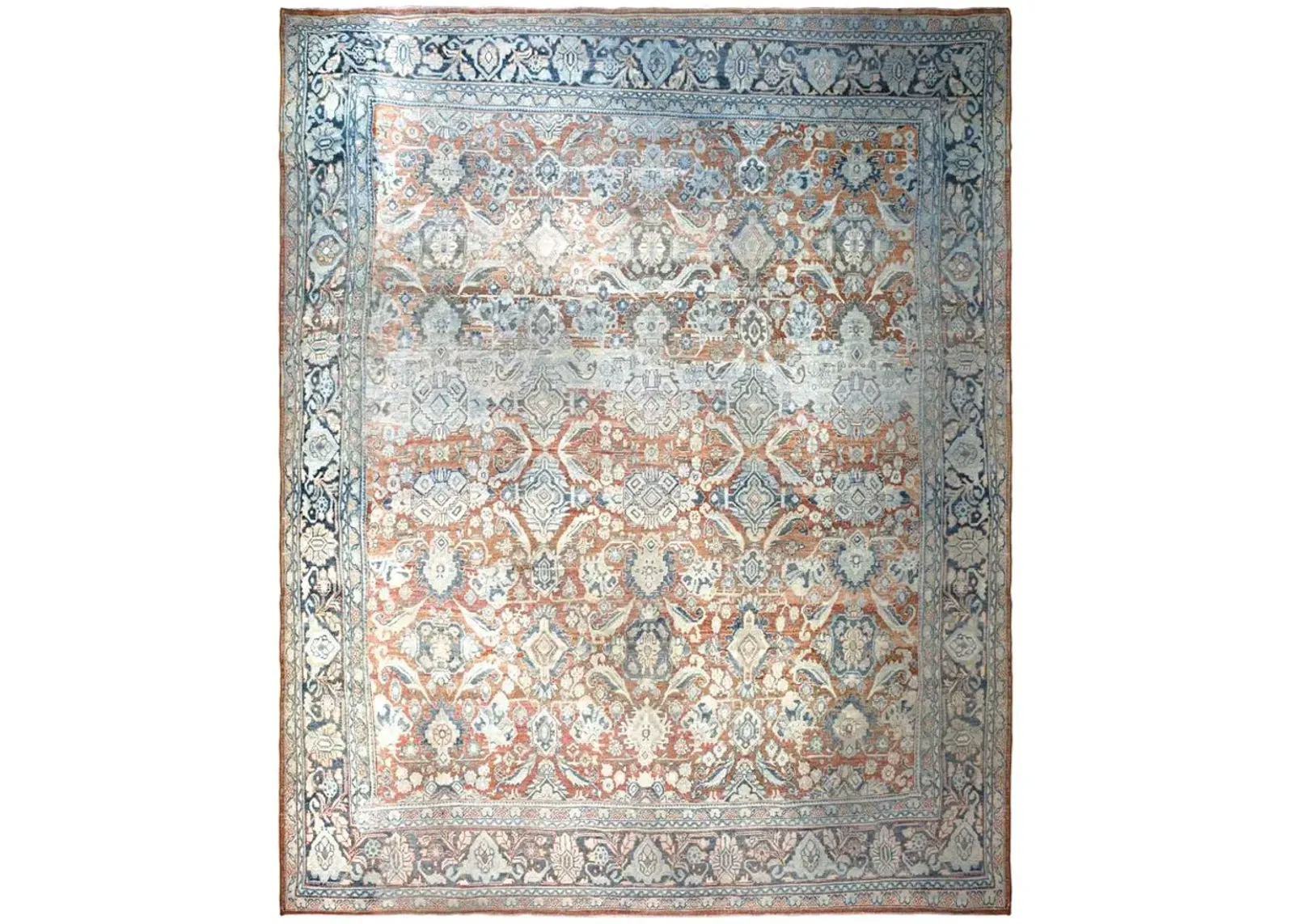 Antique Persian Mahal Rug - Apadana - Orange - Orange