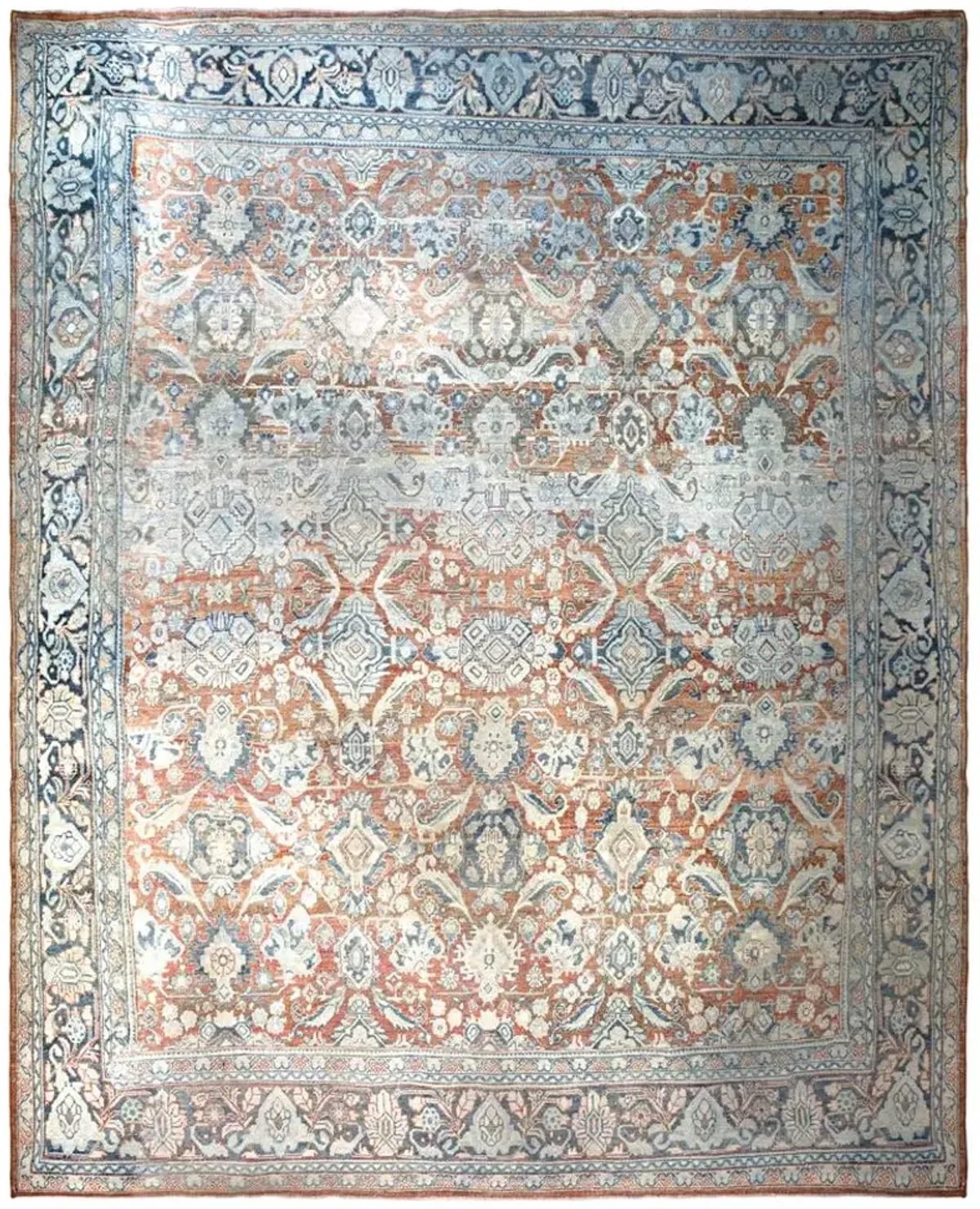 Antique Persian Mahal Rug - Apadana - Orange - Orange