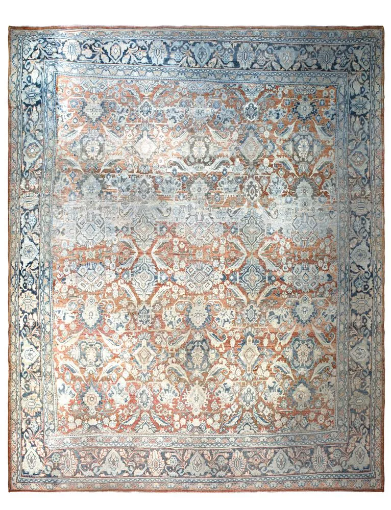 Antique Persian Mahal Rug - Apadana - Orange - Orange