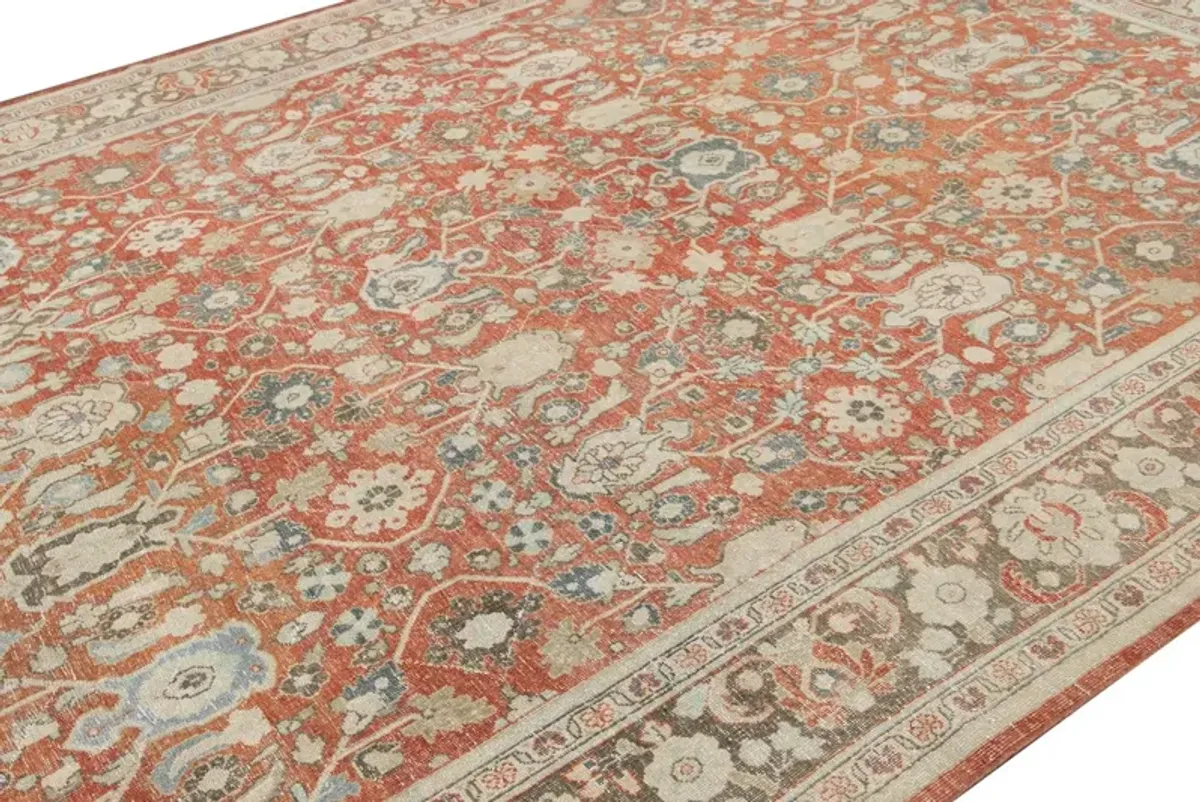 Antique Persian Mahal Rug - Apadana - Red - Red