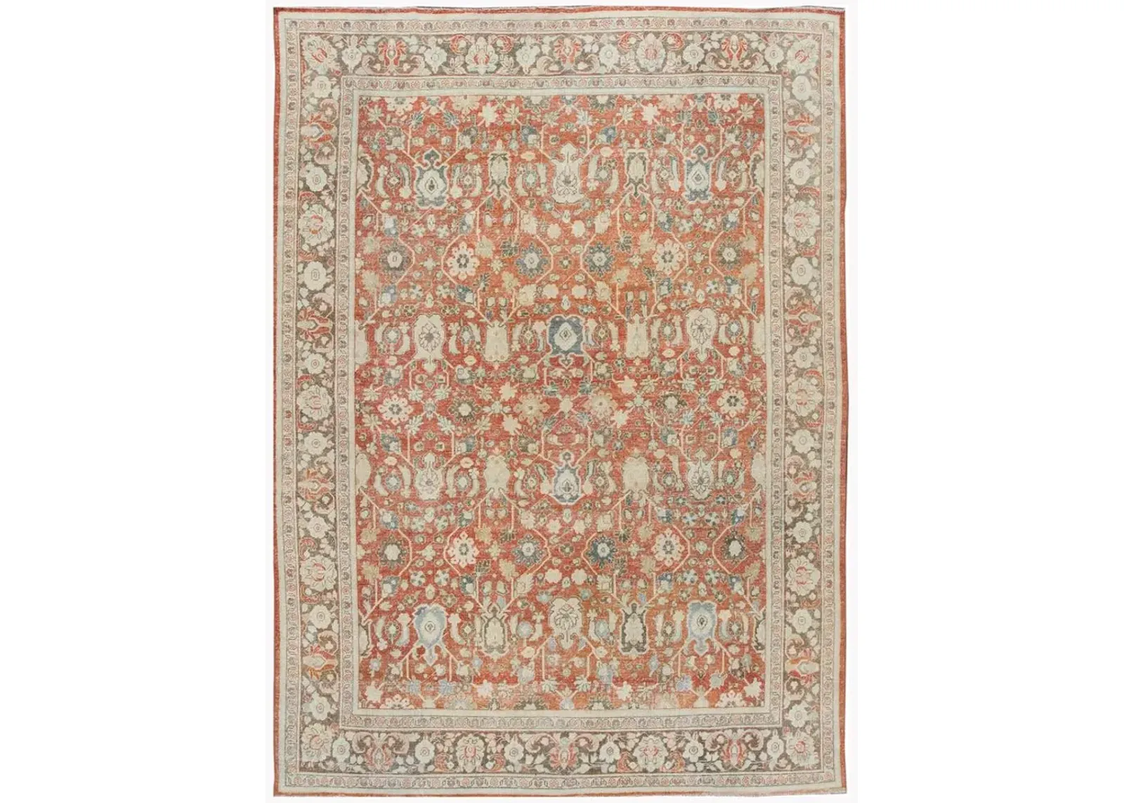 Antique Persian Mahal Rug - Apadana - Red - Red