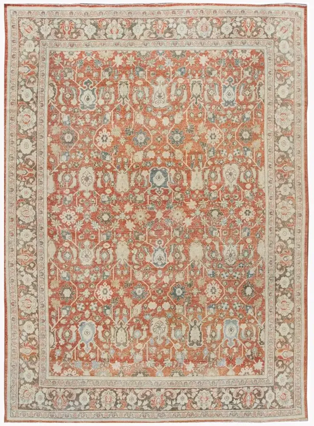 Antique Persian Mahal Rug - Apadana - Red - Red