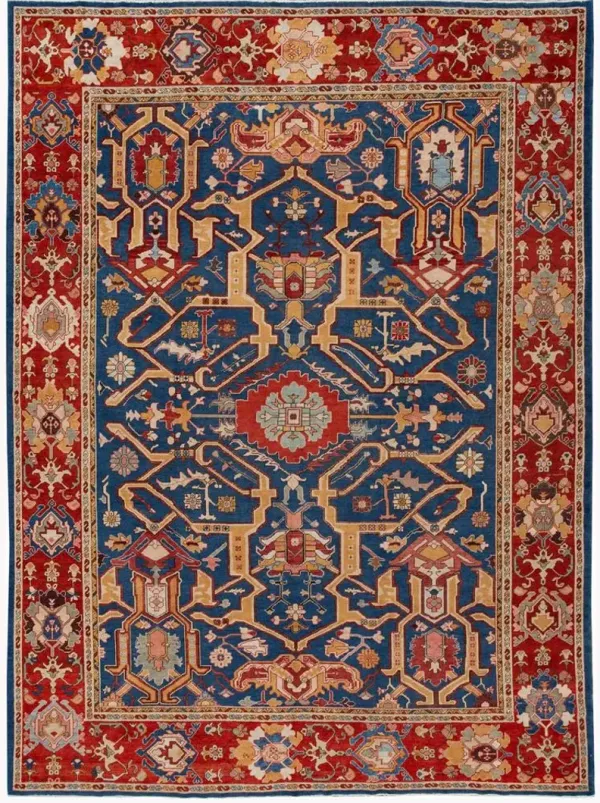 Vintage Turkish All Over Rug - Apadana - Blue - Blue