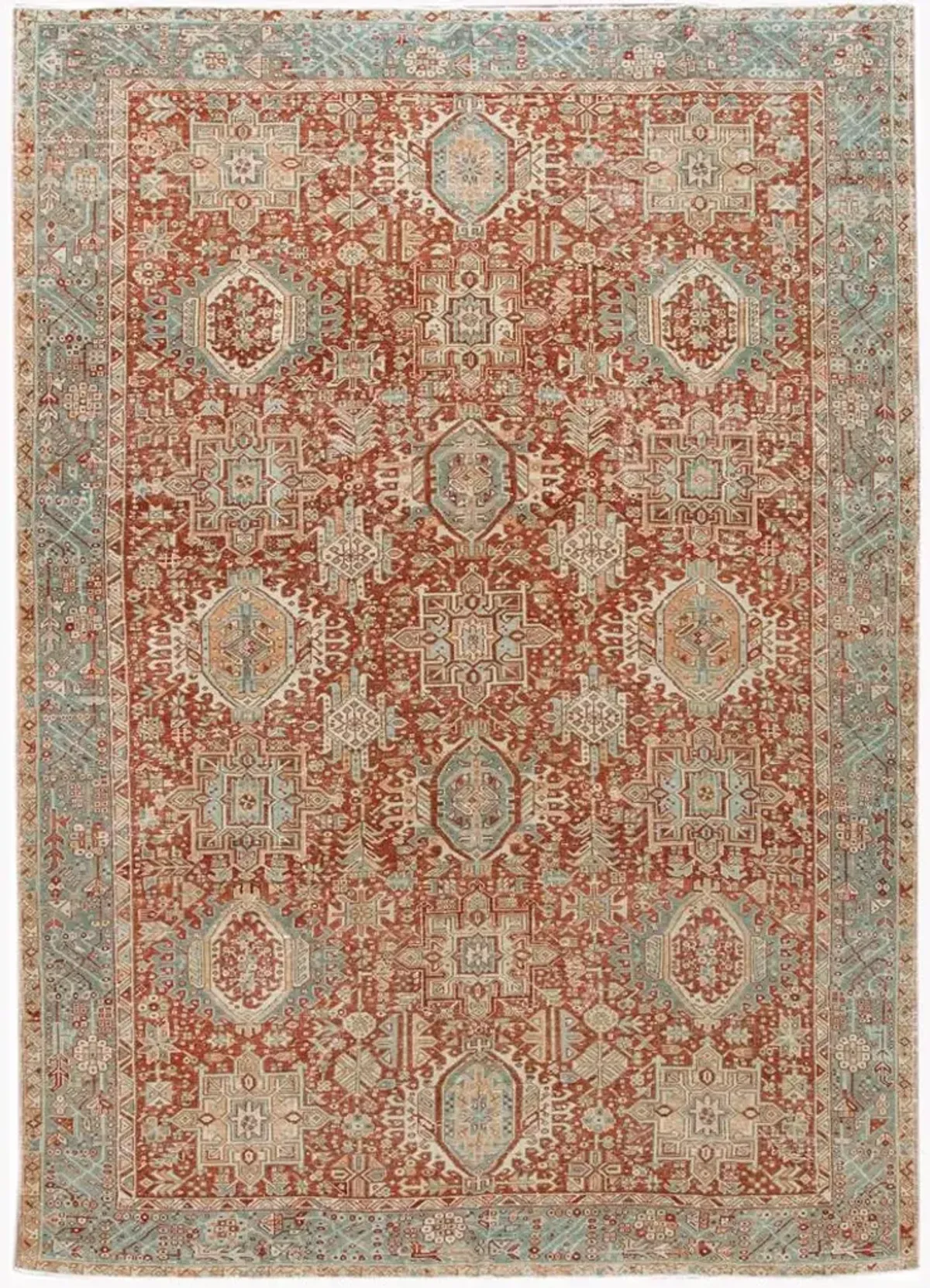 Vintage Persian Heriz Rug - Apadana - Red - Red