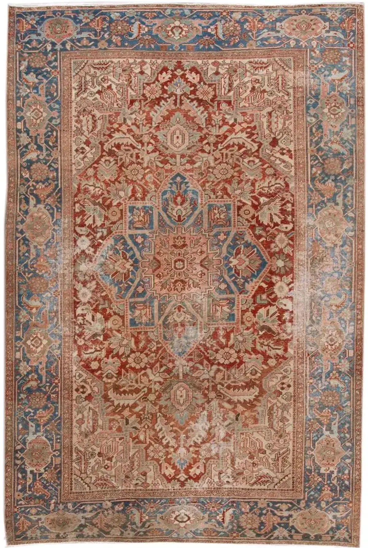 Antique Persian Heriz Rug - Apadana - Red - Red