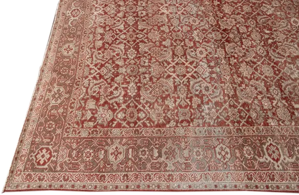 Antique Persian Mahal Rug - Apadana - Red - Red