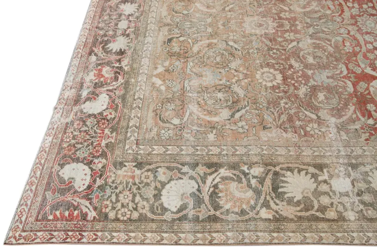 Antique Persian Mahal Rug - Apadana - Red - Red