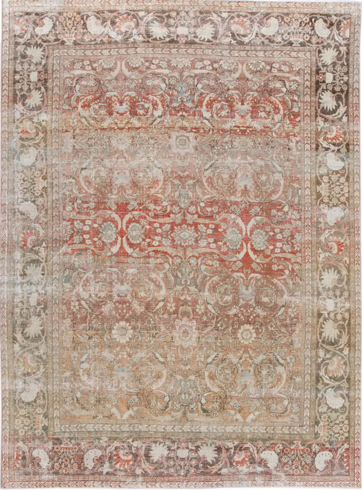 Antique Persian Mahal Rug - Apadana - Red - Red