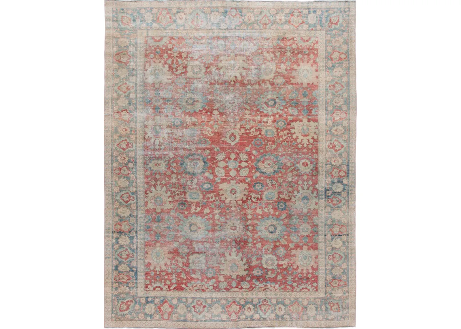 Antique Persian Mahal Rug - Apadana - Red - Red