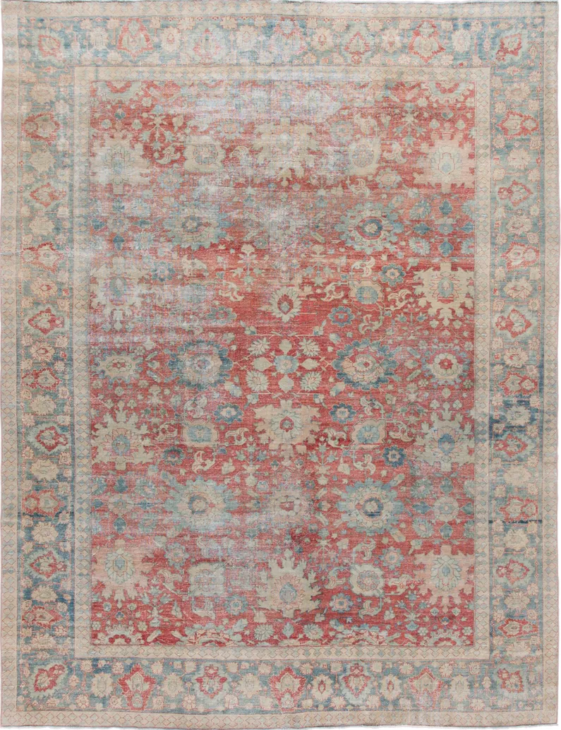 Antique Persian Mahal Rug - Apadana - Red - Red