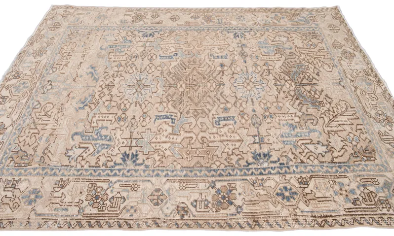 Antique Persian Heriz Rug - Apadana - Beige - Beige