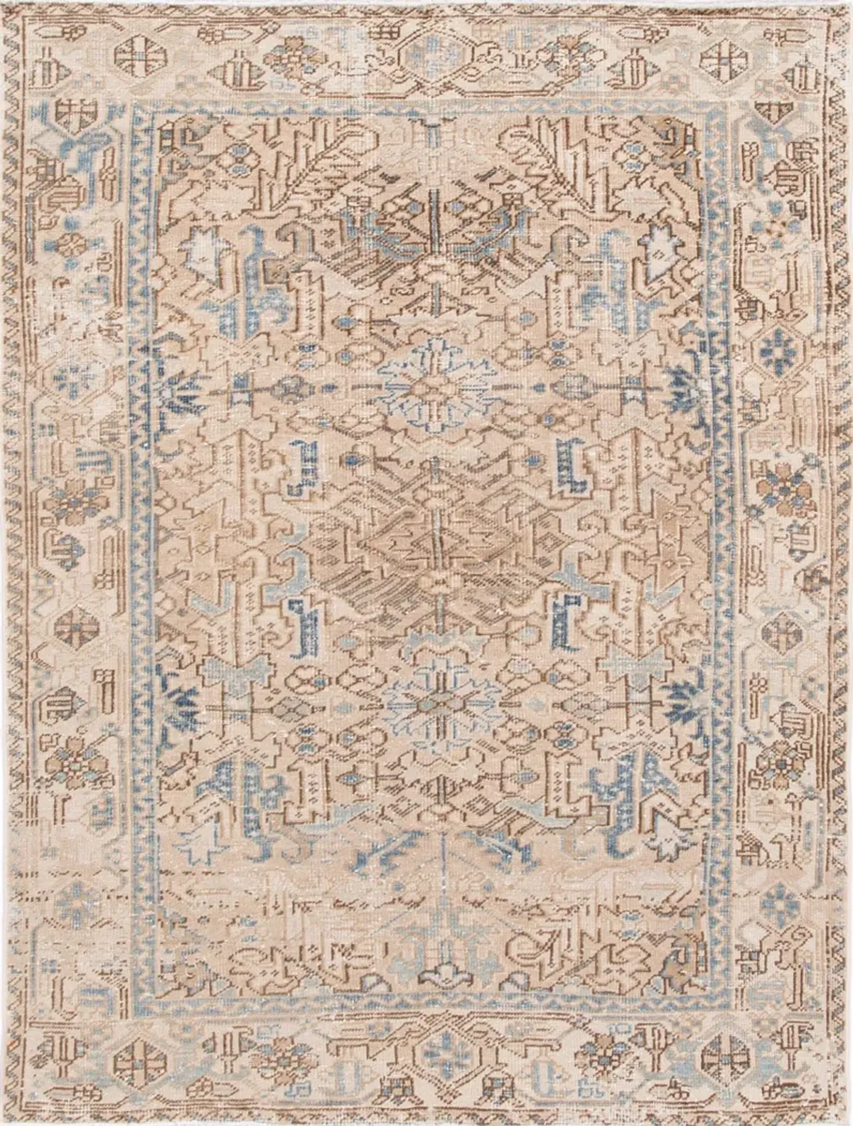 Antique Persian Heriz Rug - Apadana - Beige - Beige