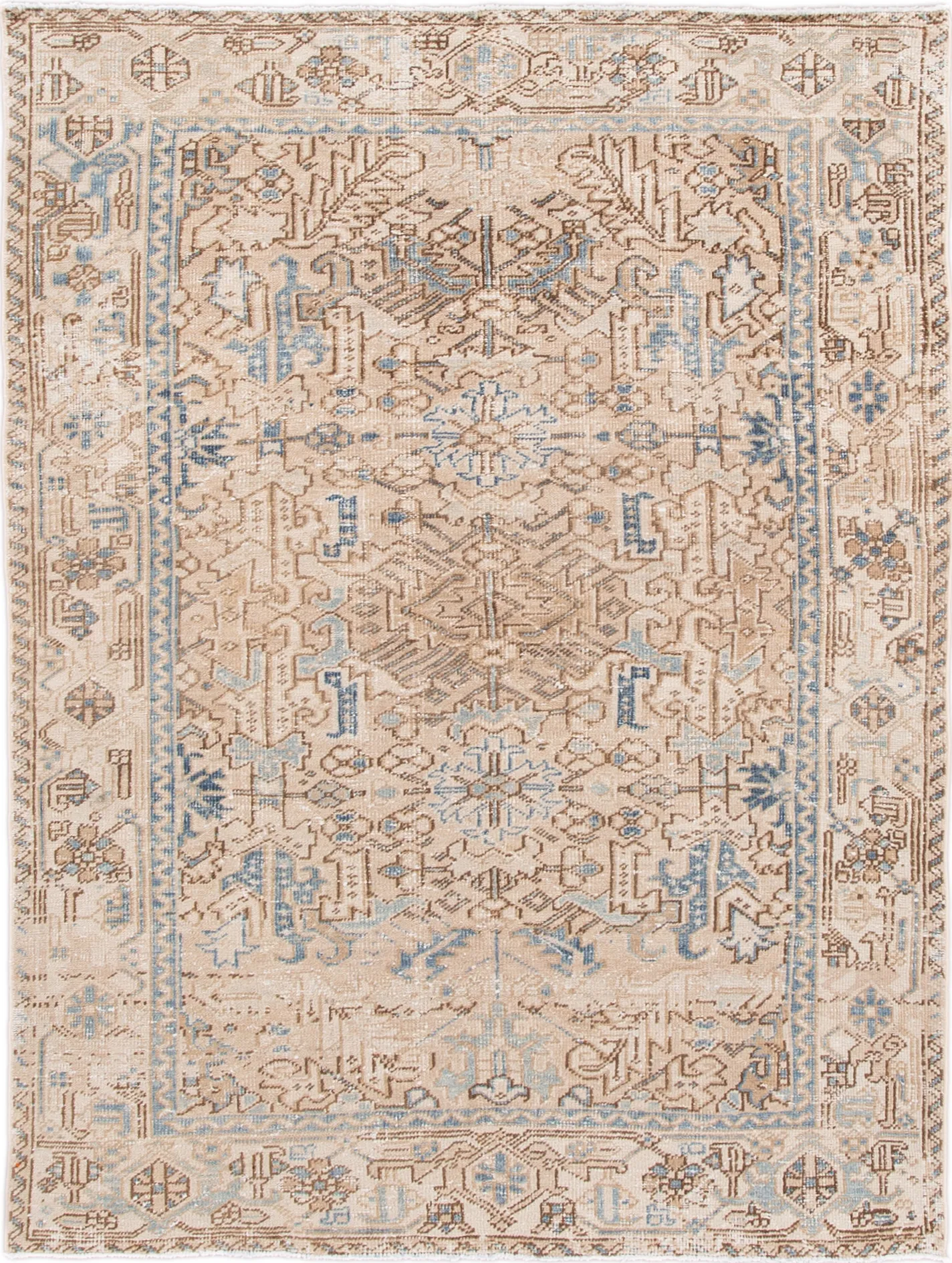 Antique Persian Heriz Rug - Apadana - Beige - Beige