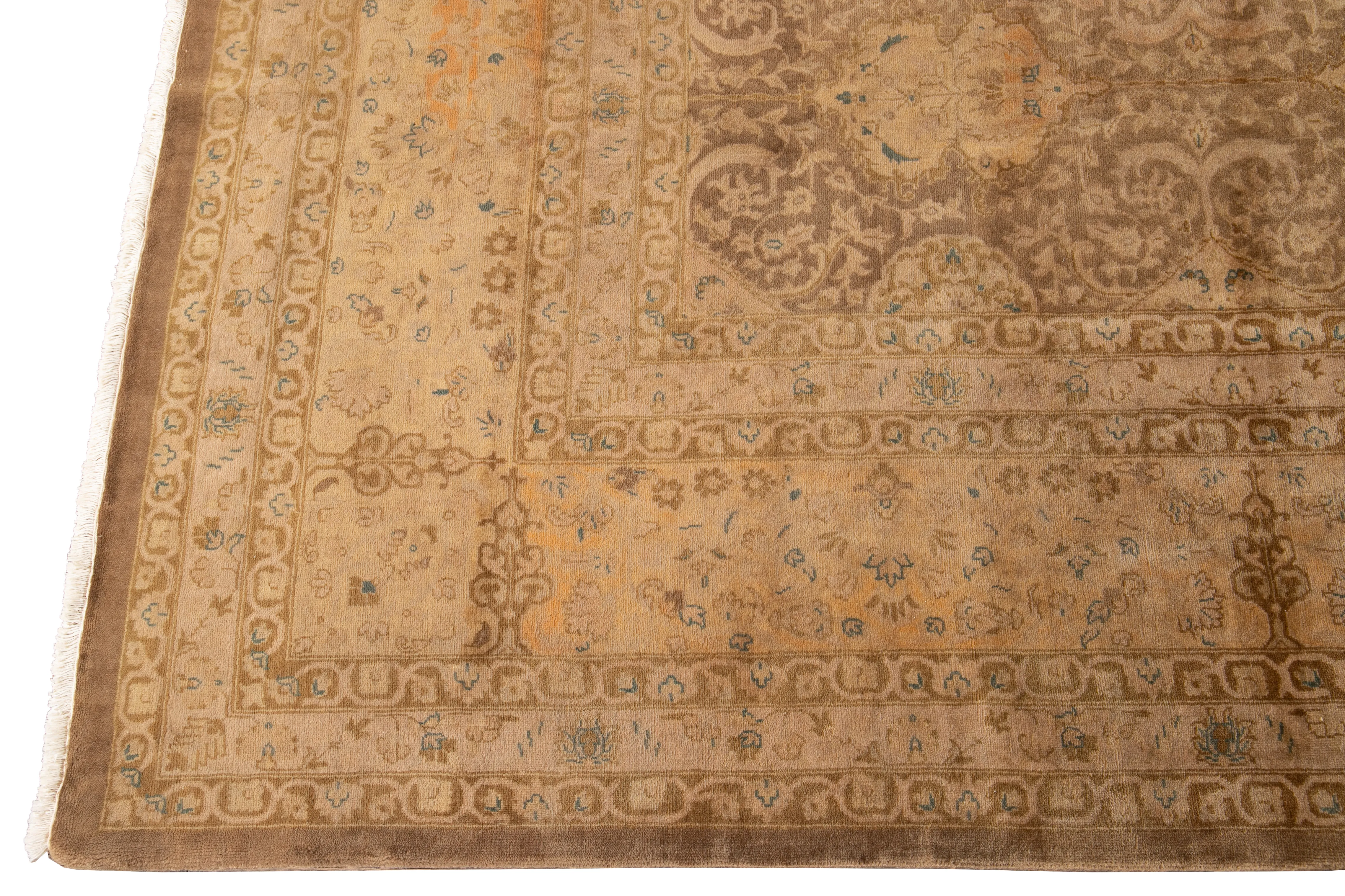 Antique Indian All Over Rug - Apadana - Brown - Brown