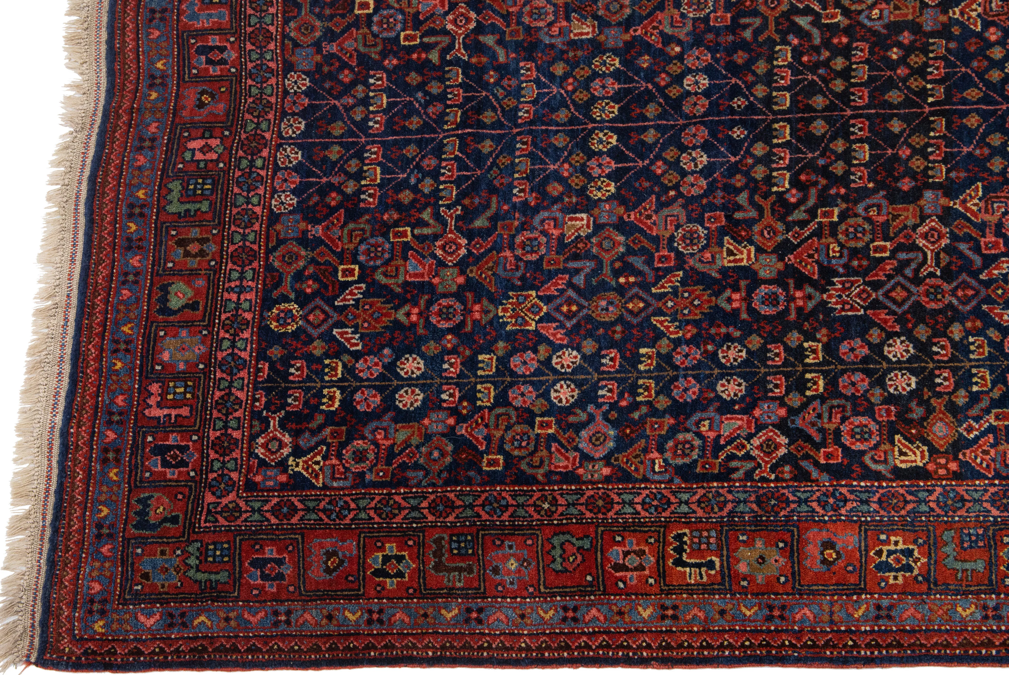 Antique Persian Bidjar Rug - Apadana - Red - Red