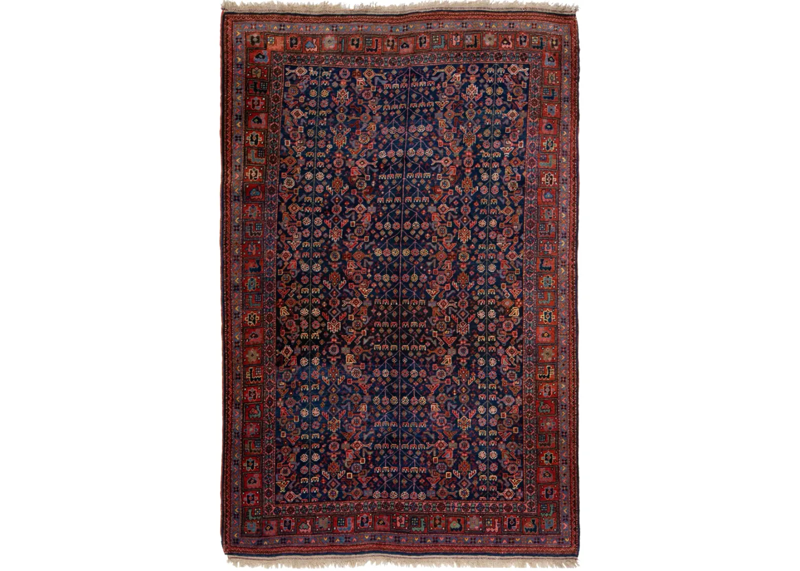 Antique Persian Bidjar Rug - Apadana - Red - Red