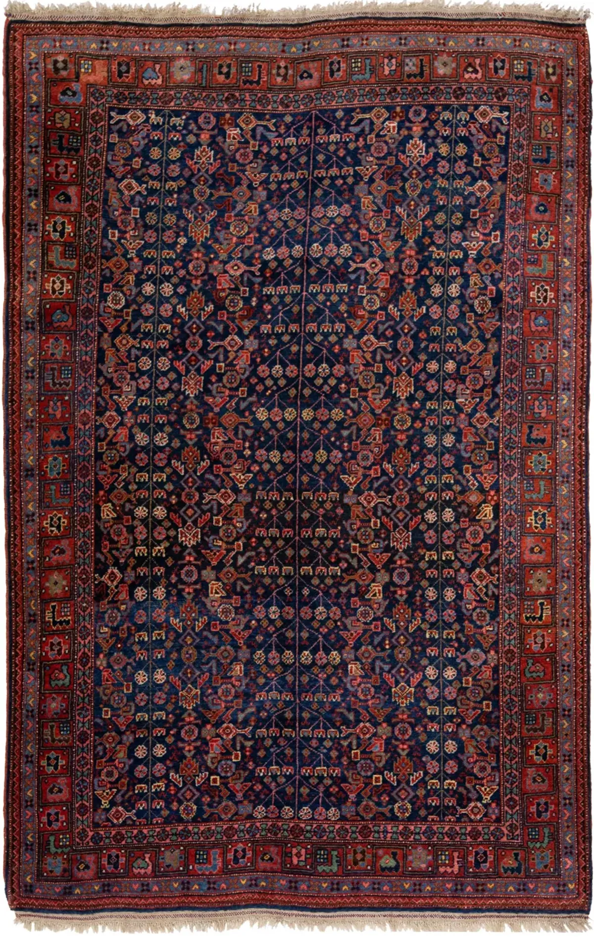 Antique Persian Bidjar Rug - Apadana - Red - Red