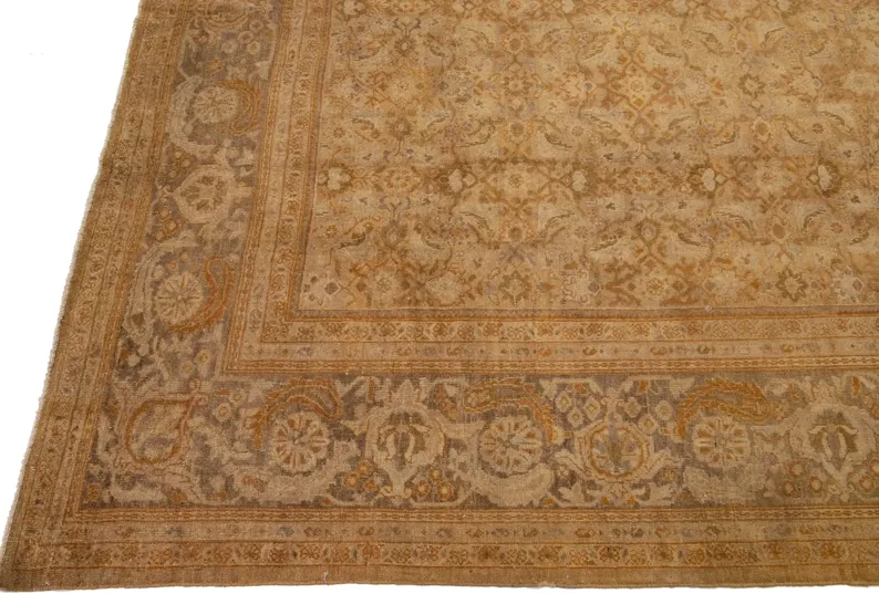 Antique Persian Sultanabad Rug - Apadana - Gold - Gold