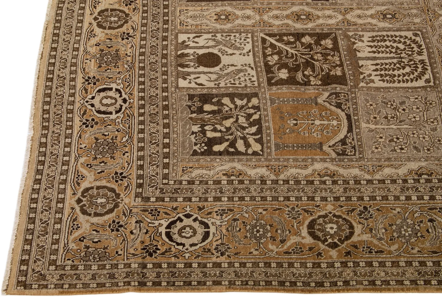 Antique Persian Tabriz Rug - Apadana - Brown - Brown