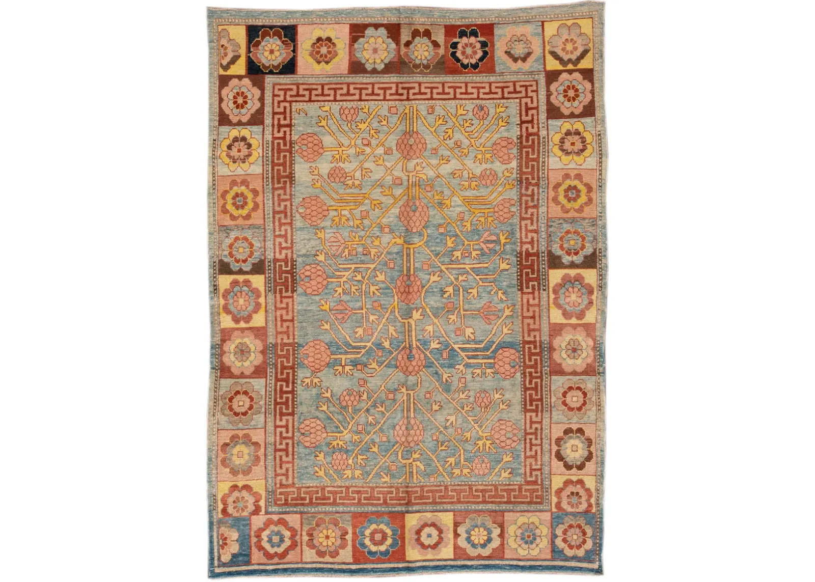 Vintage Persian Khotan Rug - Apadana - Blue - Blue